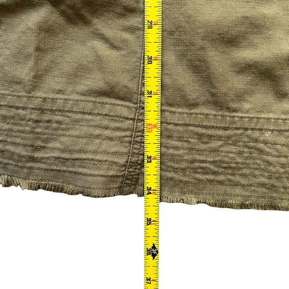 Anthropologie Pilcro Moss Flutter Sleeve Button Front Tunic Dress Olive Green L - Picture 11 of 11